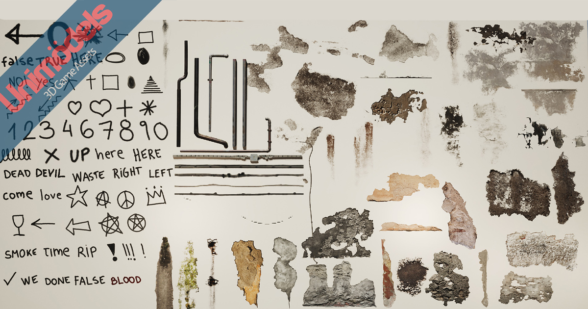 Wall decals vol.8 | 2D Textures & Materials | Unity Asset Store