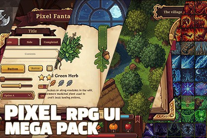 Pixel RPG UI Mega Pack: 4-in-1 Ultimate Bundle