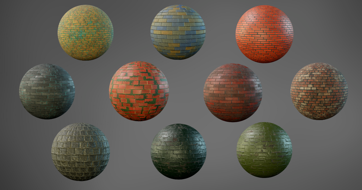 Material Brick Unity Brick Materials V02 | 2D Brick | Unity Asset Store