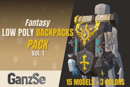 GanzSe Fantasy Low Poly Backpacks Pack Vol.1