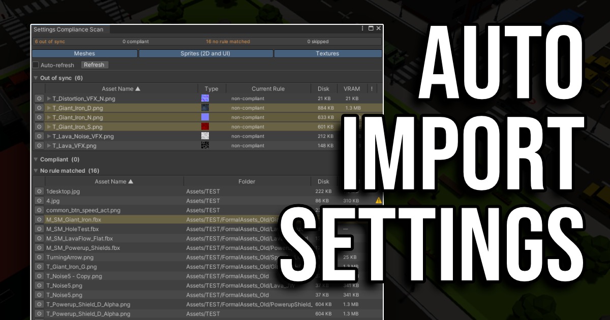 Import Suite: Automate Import Settings | Systems | Unity Asset Store