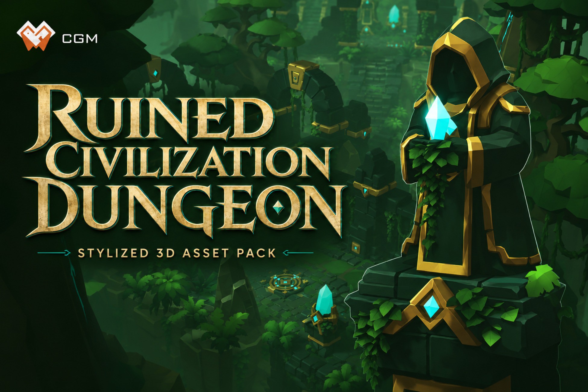 Ruined Civilization Dungeon – Stylized 3D Asset Pack