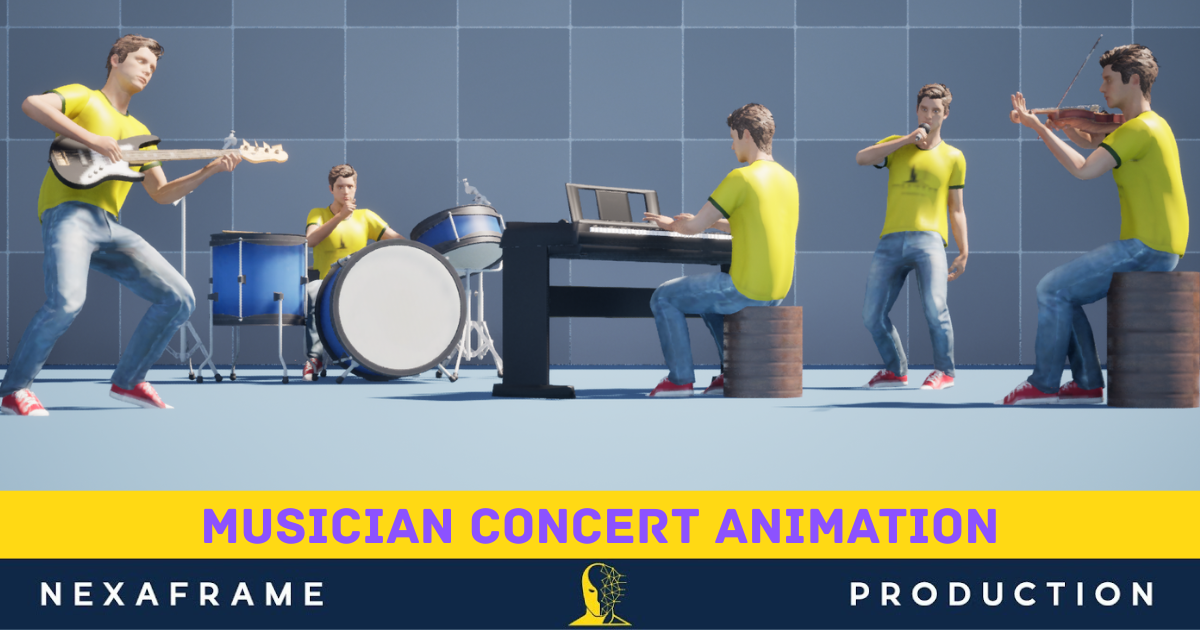 Music Session Animation Musician Concert Animation | 3D Animations | Unity Asset Store