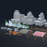Snow Village: Stylized Low Poly Winter Pack.
