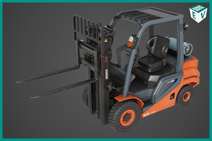 Forklift Truck 02 Orange URP HDRP Textures