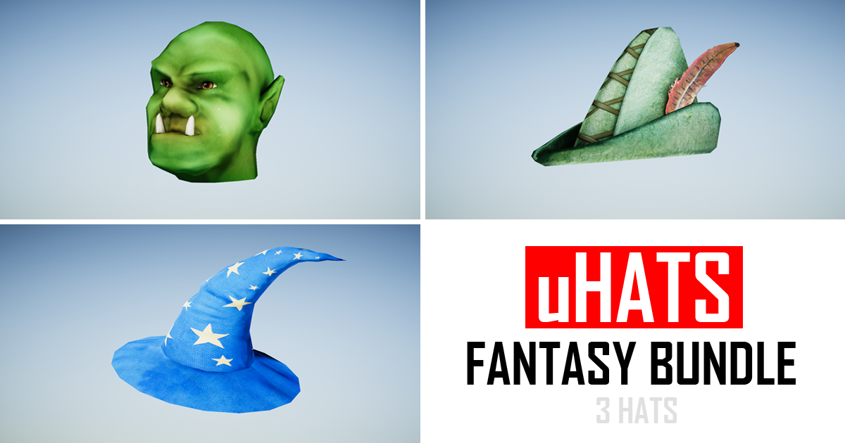 uHATS: Fantasy Bundle (3 Hats) | 3D Clothing | Unity Asset Store