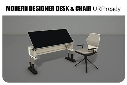Modern Designer Desk & Chair (URP Ready)