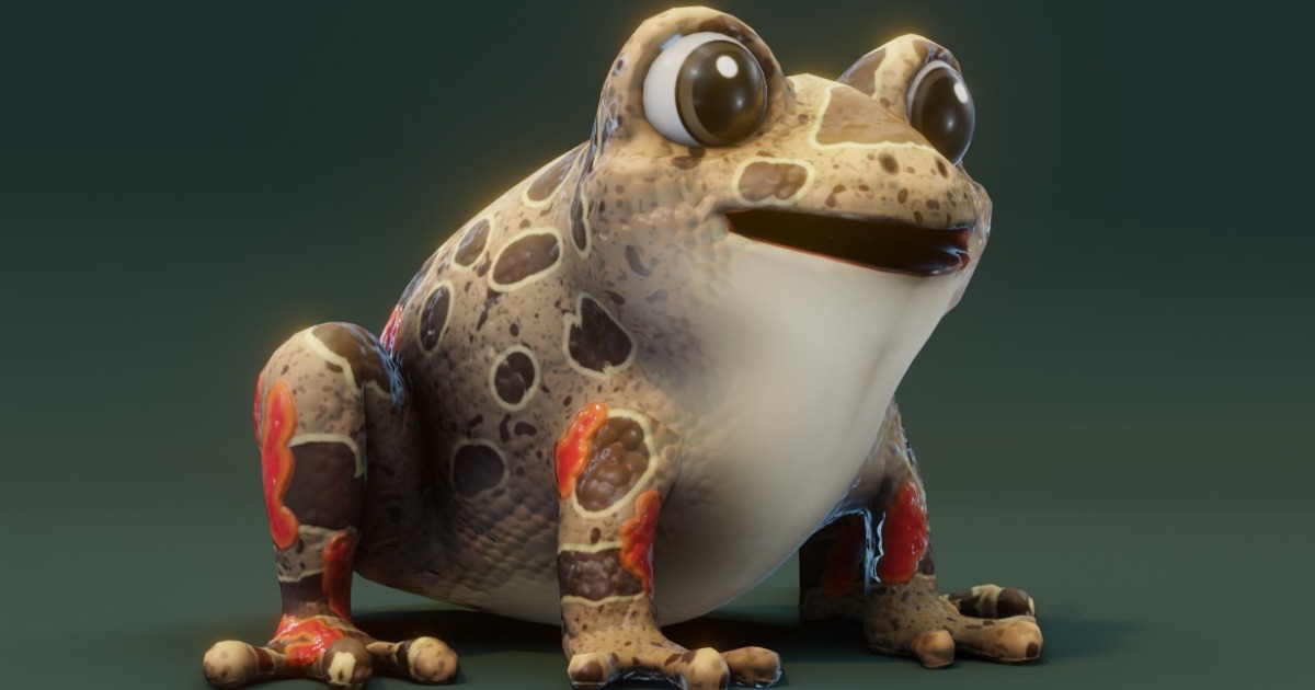 Stylized Red-legged Frog 3D Model (Low-Poly, Game-Ready, Animated ...