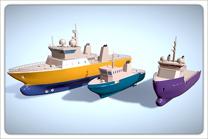Ships Pack 3 In 1 - Low Poly Marine Supply - Ship Collection