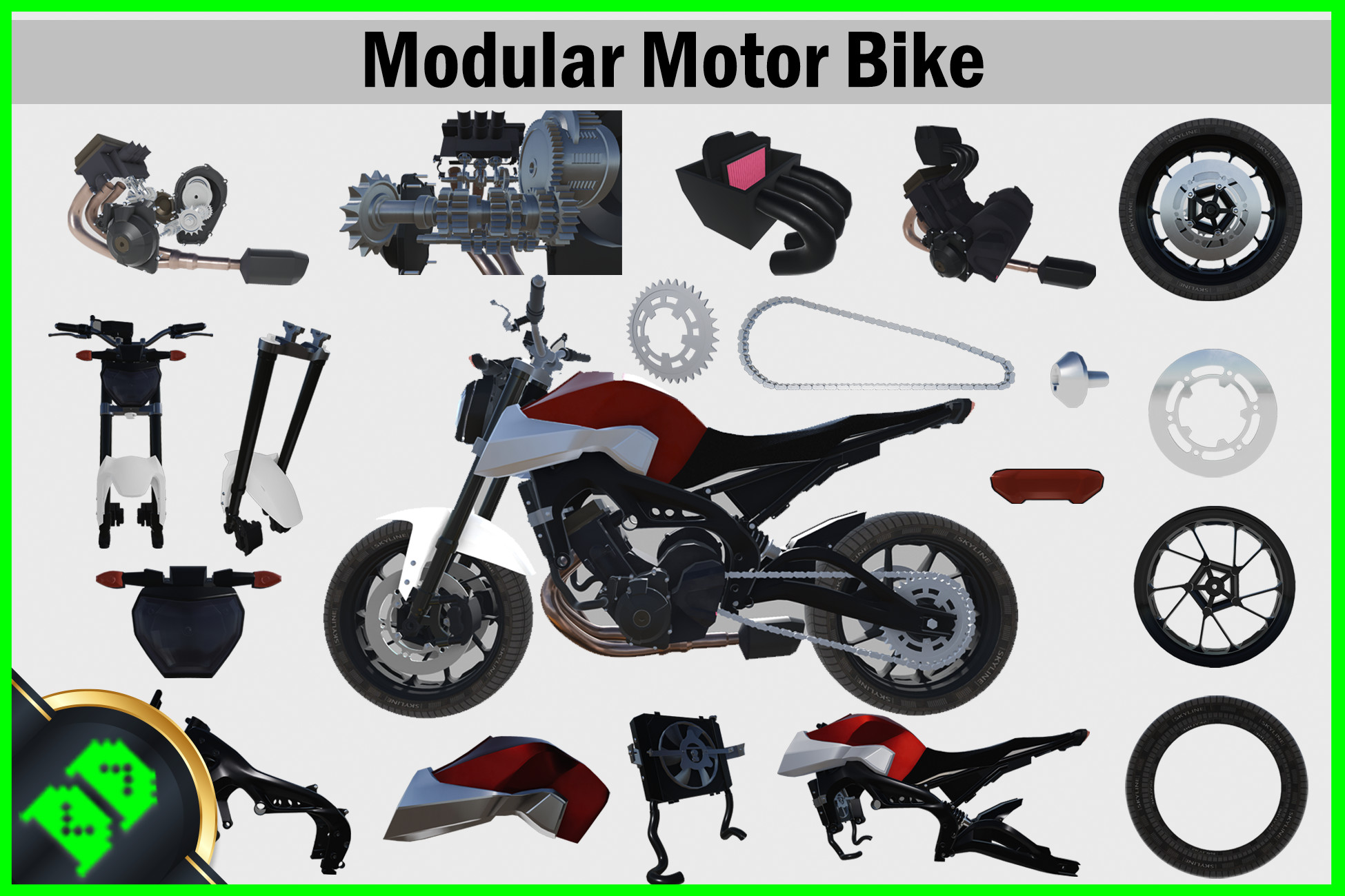 Modular Motor Bike | 3D Vehicles | Unity Asset Store