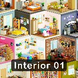 Interior 1 Low-poly 3D models Pack