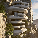 Futuristic Cliffside Habitat – Modular Sci-Fi Environment