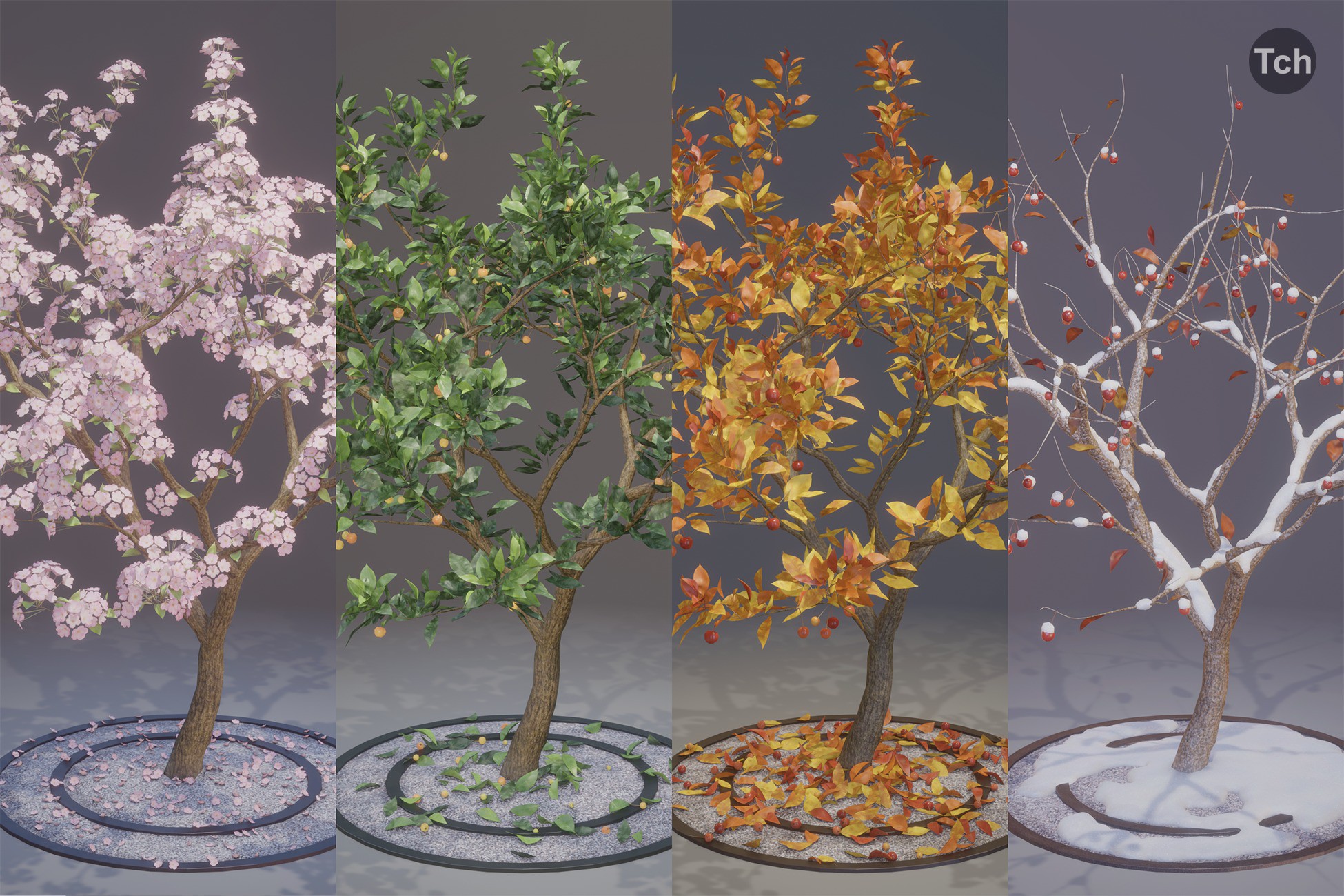 Four seasons tree (3D) | 3D Trees | Unity Asset Store