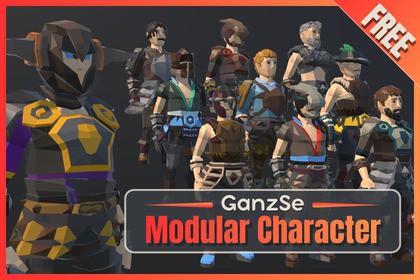 GanzSe FREE Modular Character - Fantasy Low Poly Pack