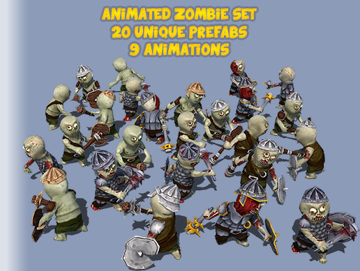 25 Animated Zombie Set | 角色 | Unity Asset Store