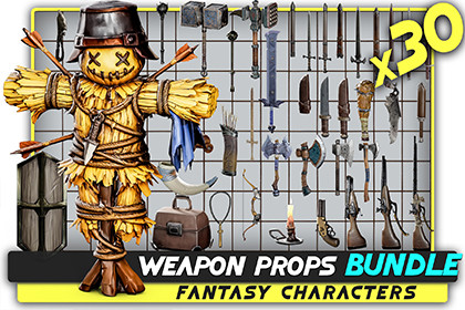 30 in 1 - Weapon Props Bundle - Stylized Fantasy Pack