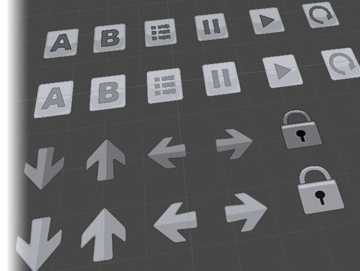 Basic Icon/UI sprite set 1 of 2 (square option) | 2D Icons | Unity ...
