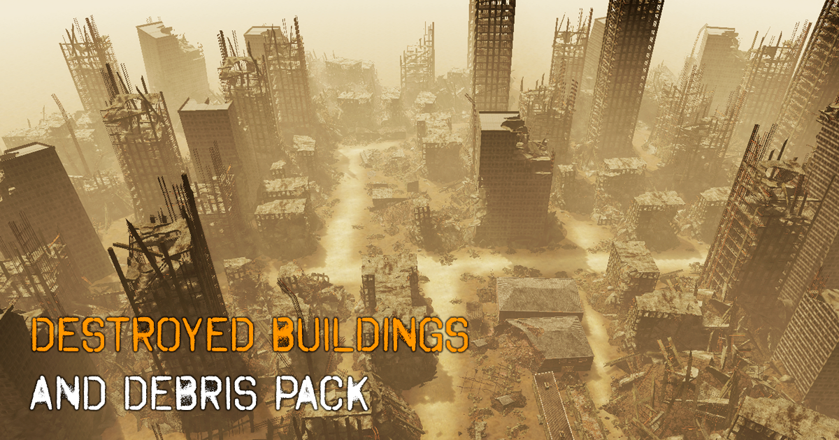 Destroyed Buildings and Debris Pack | 3D 都市 | Unity Asset Store