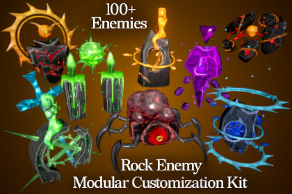 Stylized Rock Enemies - Modular Kit