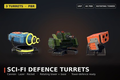 3D Tower Defence Turrets