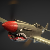 WW2 US Fighter Aircraft P-40 Warhawk