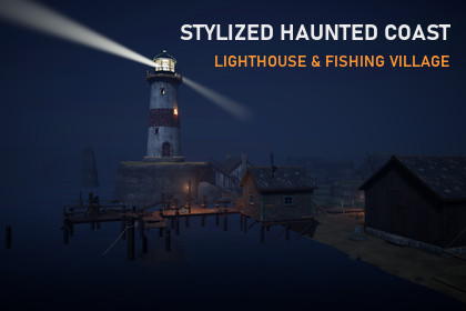 Stylized Haunted Coast - Lighthouse & Fishing Village (URP)