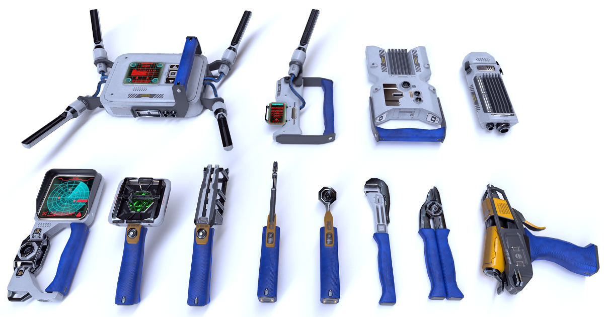 Device Set Toolkit sci-fi devices set | 3D Tools | Unity Asset Store