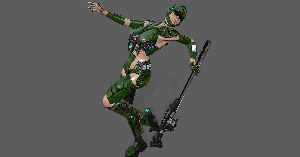 Sci_Fi_Ranger_Green_color | Characters | Unity Asset Store