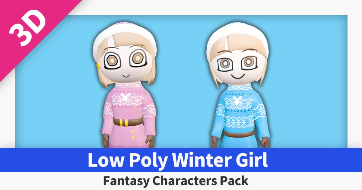 Low Poly Winter Girl - Fantasy Characters Pack | Characters | Unity ...