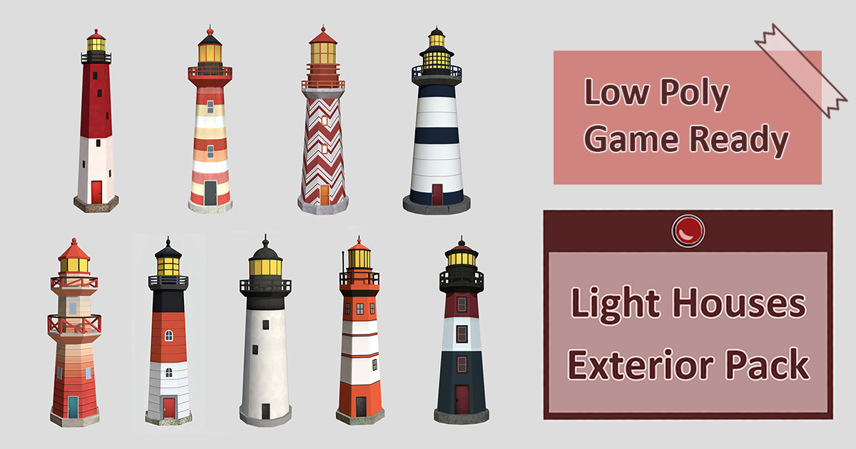 Unity Lighthouse Effect Light Houses - Game-Ready Low-Poly Exteriors Pack | 3D Exterior | Unity ...