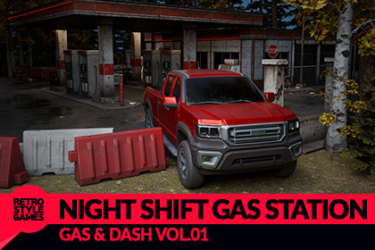 Night Gas Station and Convenience Store – Modular Environment