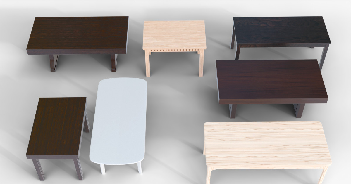 7 Wooden & Modern Table Pack 3 | 3D Furniture | Unity Asset Store