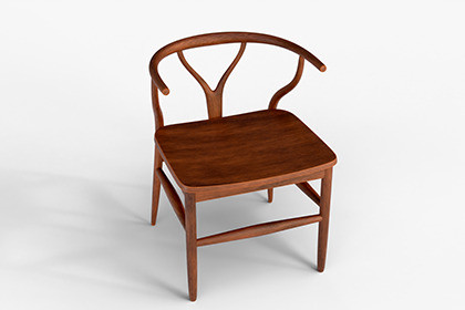 Modern Rustic Cafe Chair 3D Asset