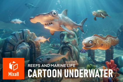 Cartoon underwater world - Reefs and Marine life