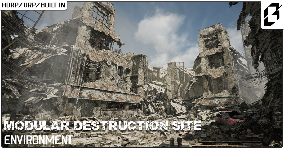 Modular Destruction Site Environment (Ruins,Destroyed,Buildings) | 3D ...
