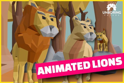 LOW POLY LIONS - Animated
