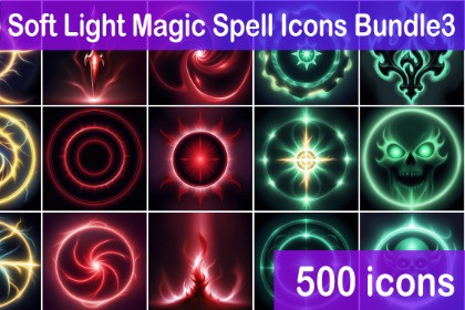 Soft Light Magic Spell Icons Bundle3