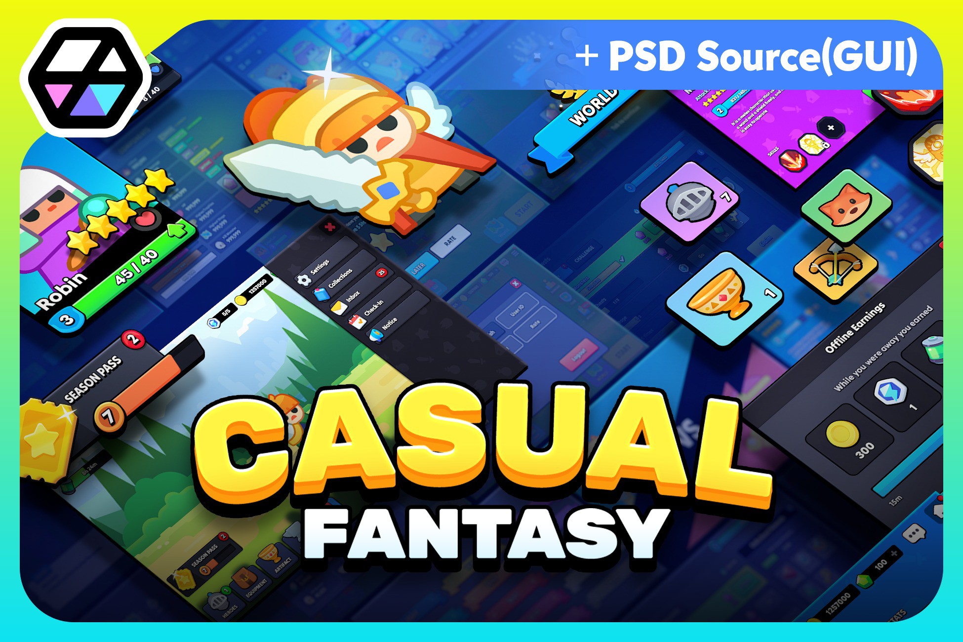 GUI - Casual Fantasy(+PSD) | 2D GUI | Unity Asset Store