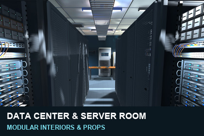 Data Center & Server Room - Modular Racks & GPU Hardware (URP)