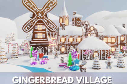Low Poly Gingerbread Village by IGS
