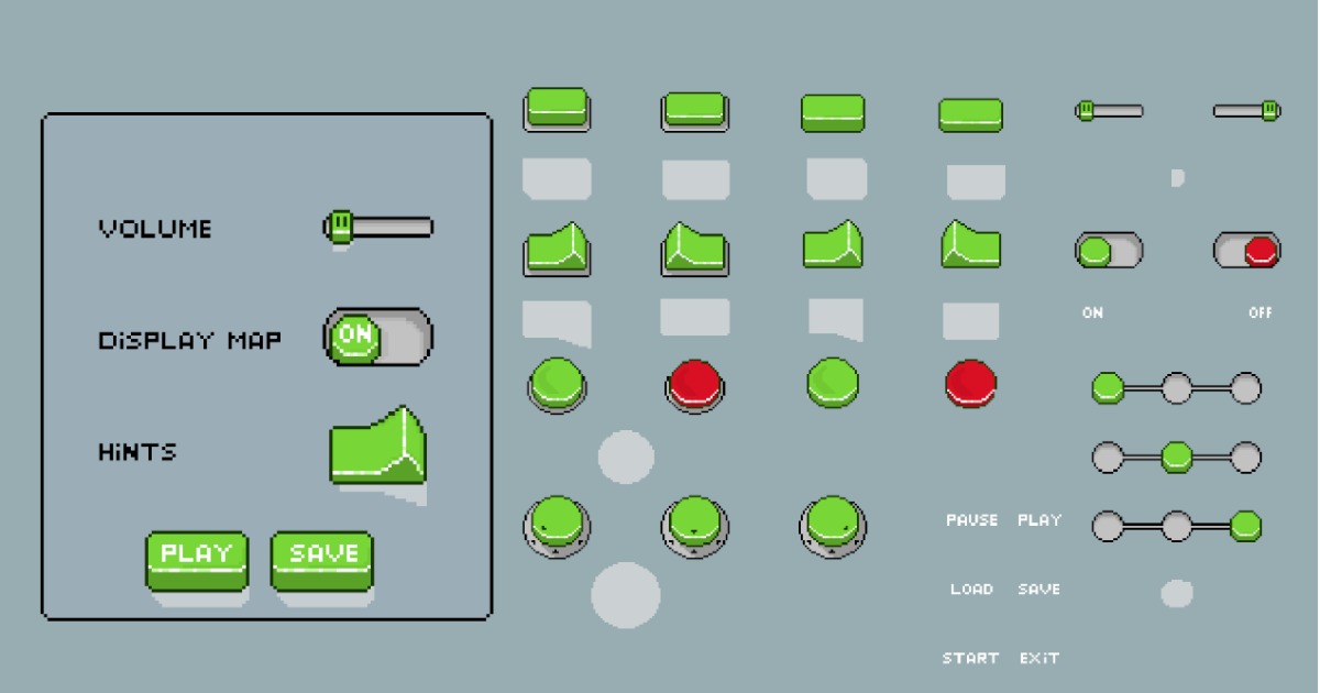 Pixel Art Buttoms Asset | 2D GUI | Unity Asset Store