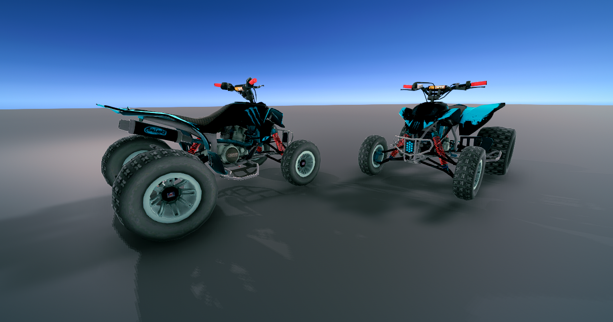 ATV Quad Bike 2 with "Wheel System") 3D Land Unity