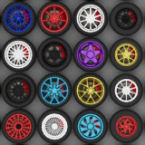 Car Wheels - BIG Low Poly pack (Mobile Ready)