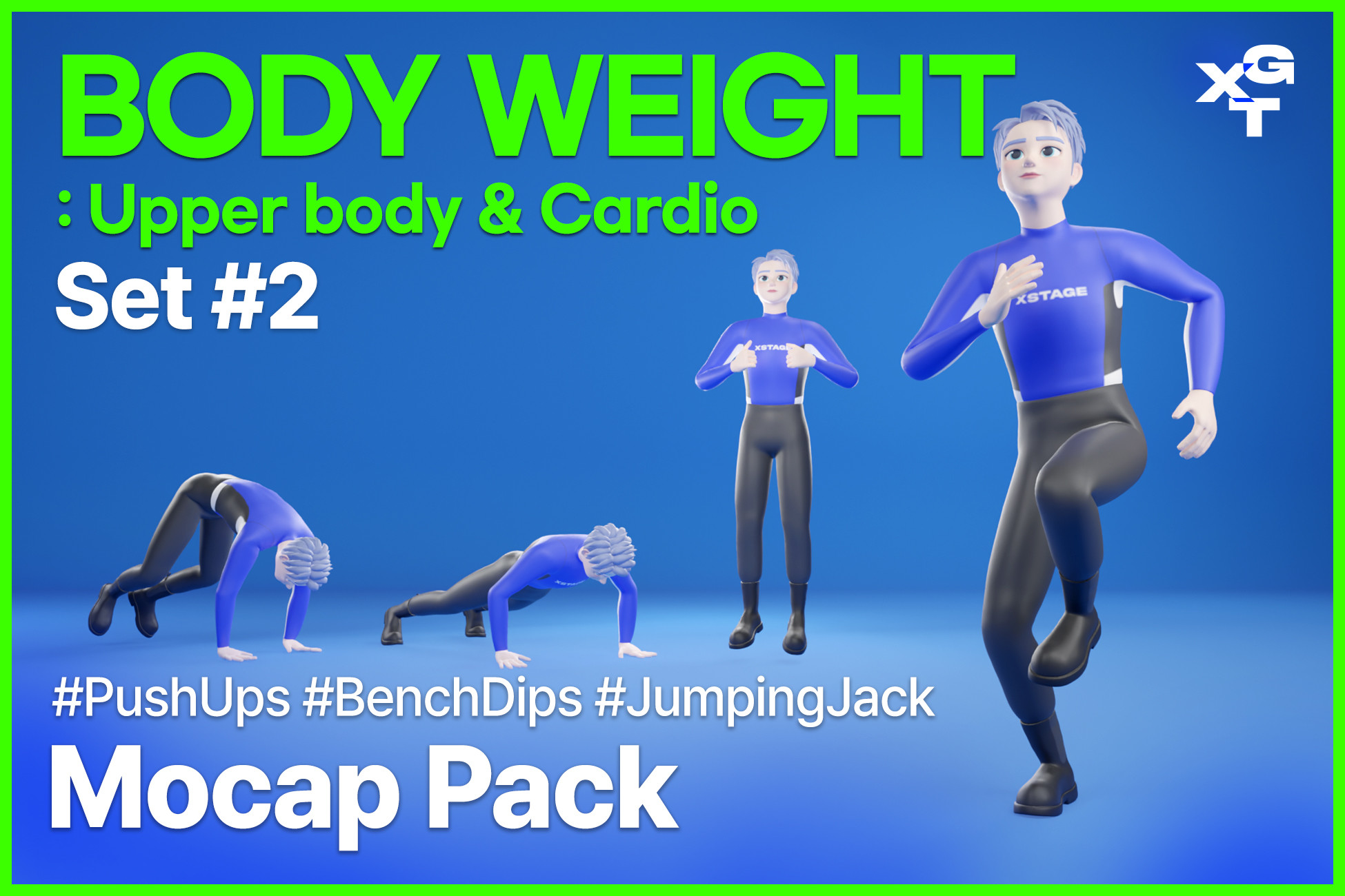Body Weight Mocap Pack #2 : Upper body & Cardio | 3D Animations | Unity ...