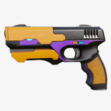 Sci Fi Pistol 01 Orange URP HDRP Textures