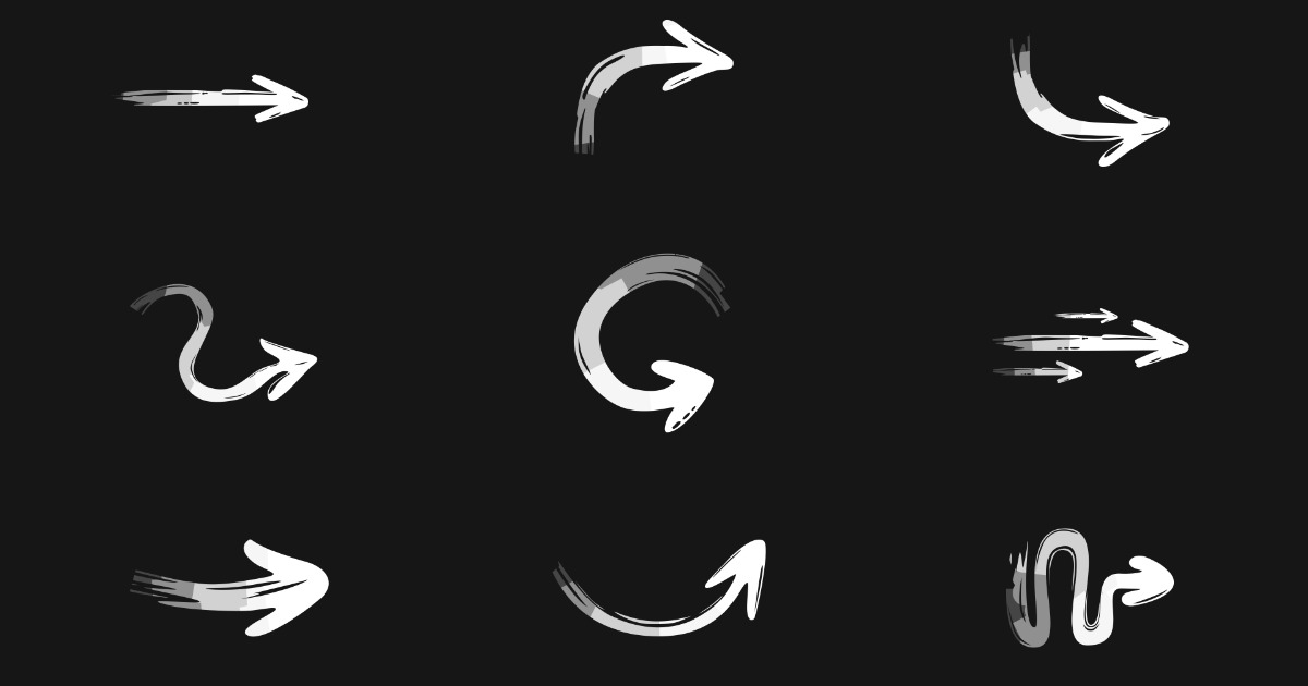 Brush Stroke Arrows And Motion Accents (28.04.25) | 2D Textures ...