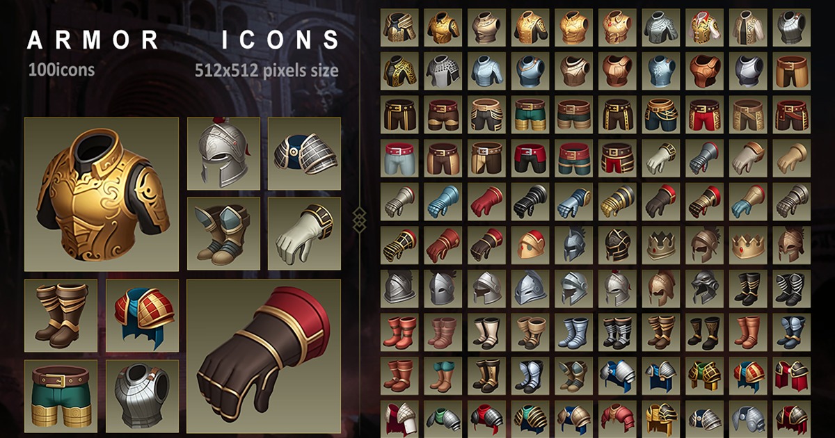 Armor Icons 01 | 2D Icons | Unity Asset Store