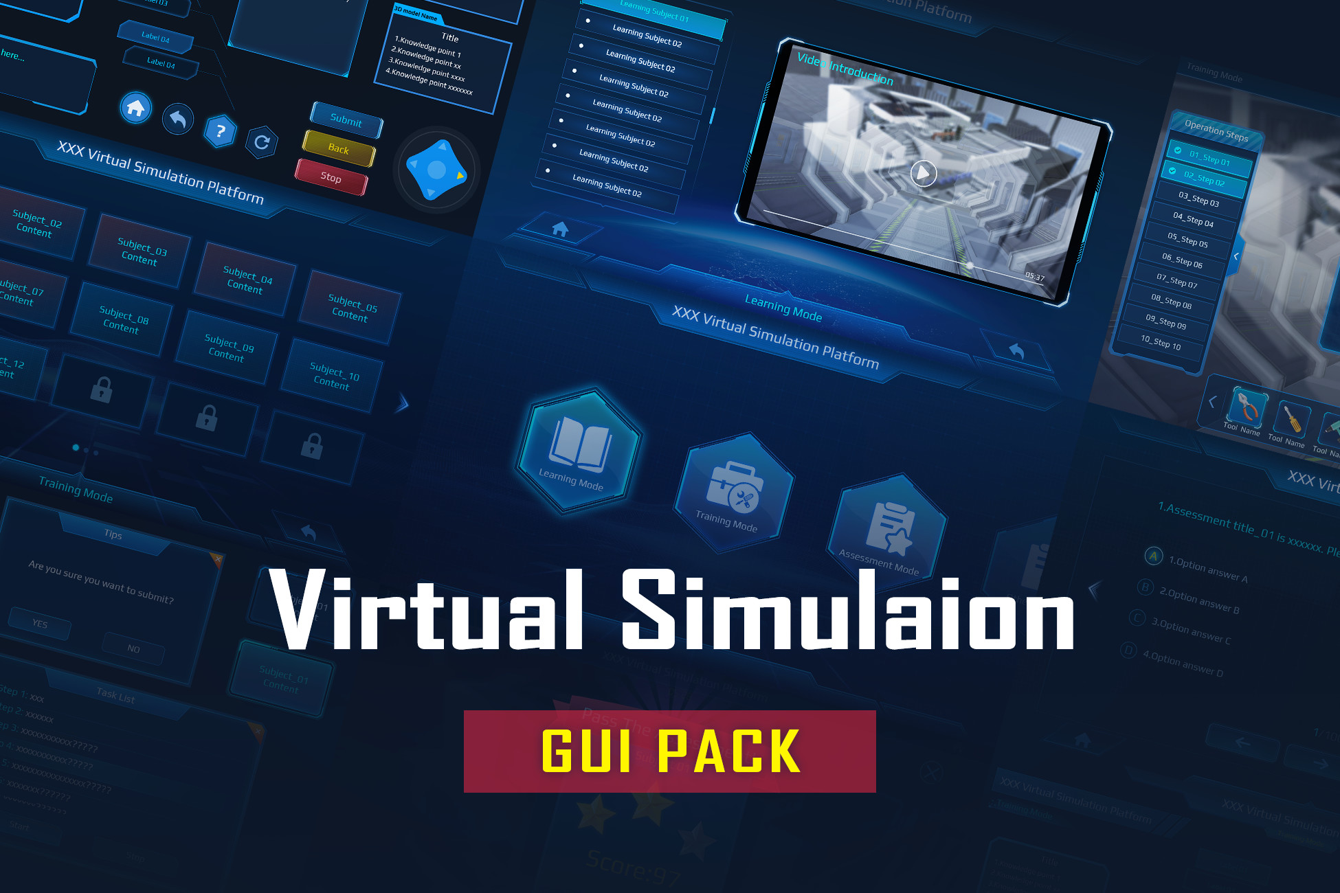 Virtual Simulation UI Pack | 2D GUI | Unity Asset Store