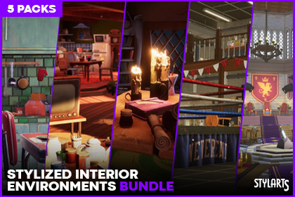 Stylized Interior Environments Bundle (5 Packs)
