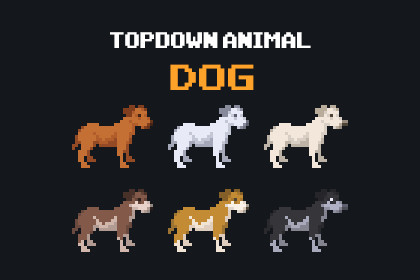 Dog - Top Down Pixel Art Animal